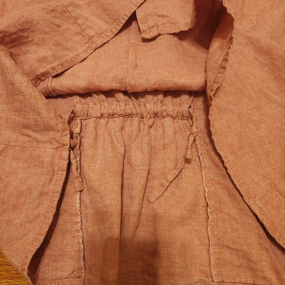 Flax Pink Linen Button Front Shirt Jacket Size Large - Picture 8 of 12